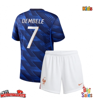 France Ousmane Dembele #7 Replica Home Stadium Kit for Kids World Cup 2026 Short Sleeve (+ pants)